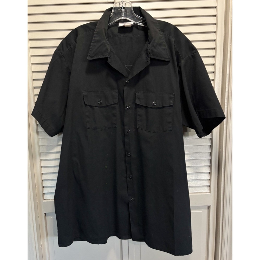Dickies Men's Button Up Short Sleeve Shirt Size 3XL Airbrush Art Pockets Graphic
